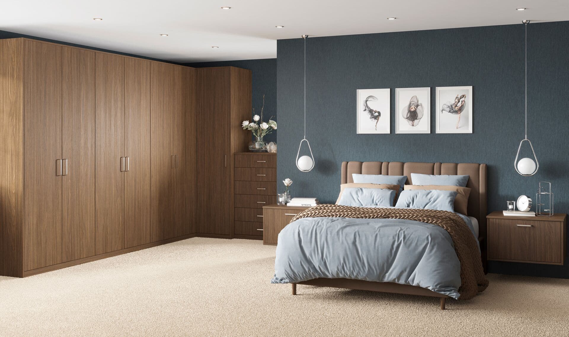 Luxury fitted bedroom designed and installed in Barnsley by Platinum Interiors