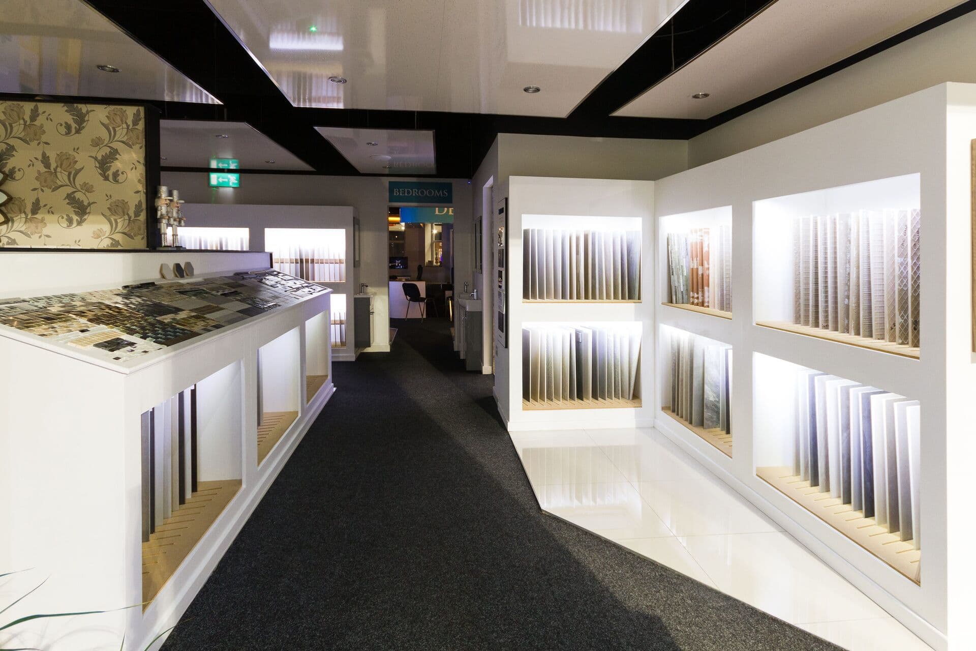 Kitchen door and worktop samples at the Mexborough showroom