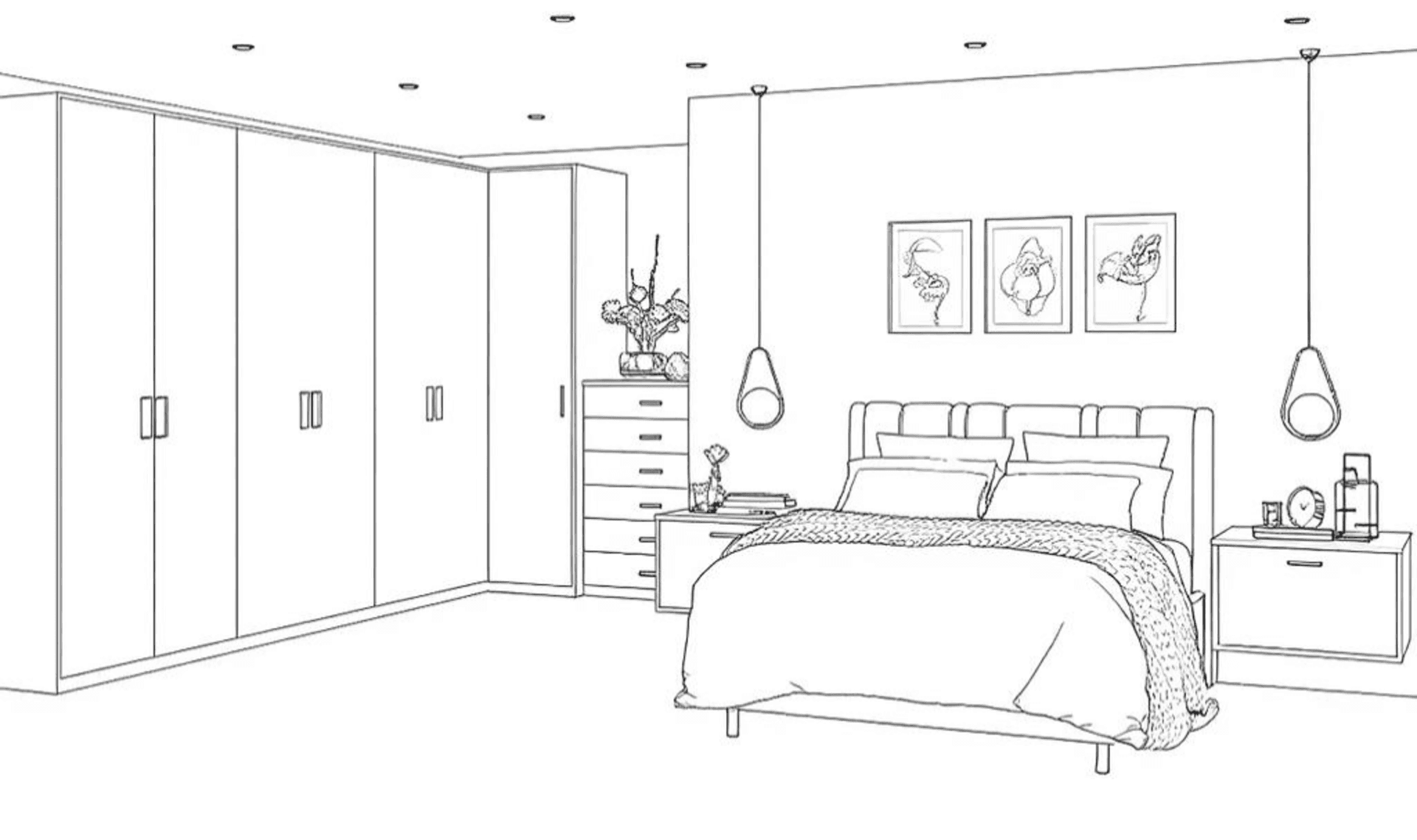 bedroom design drawing